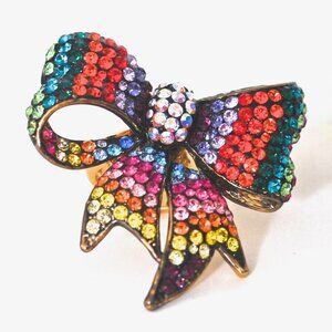 Butler & Wilson Large Colourful Vintage Bow Ring - Signed